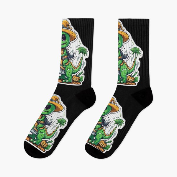 Item preview, Cute Skeleton Riding Green Dinosaur designed and sold by TrendyPalette.
