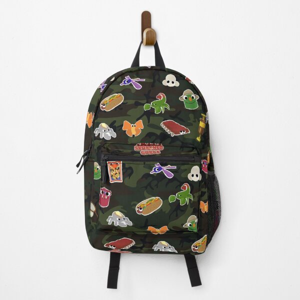 Item preview, Bugsnax Camouflaged Pattern Catch Them All Scorched Gorge Bookbag designed and sold by SchlossInspire.