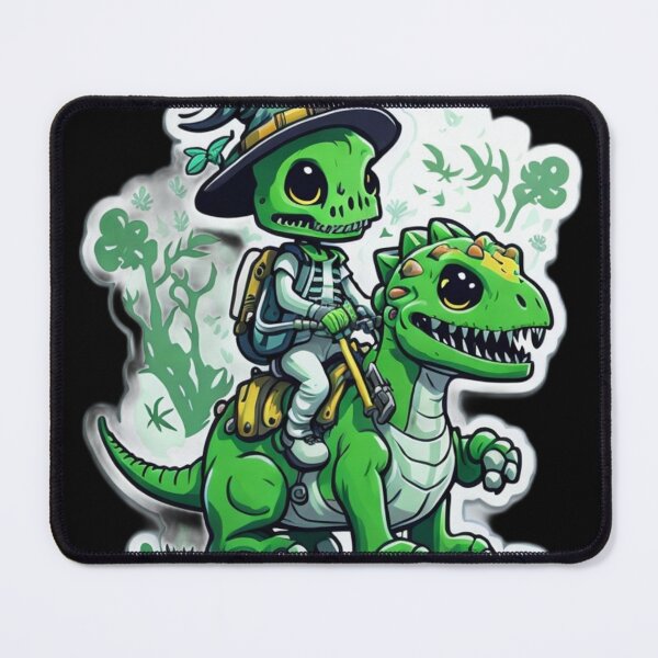 Item preview, Cute Skeleton Riding Green Dinosaur designed and sold by TrendyPalette.