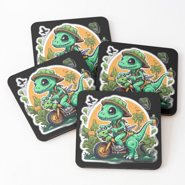 Item preview, Cute Skeleton Riding Green Dinosaur designed and sold by TrendyPalette.
