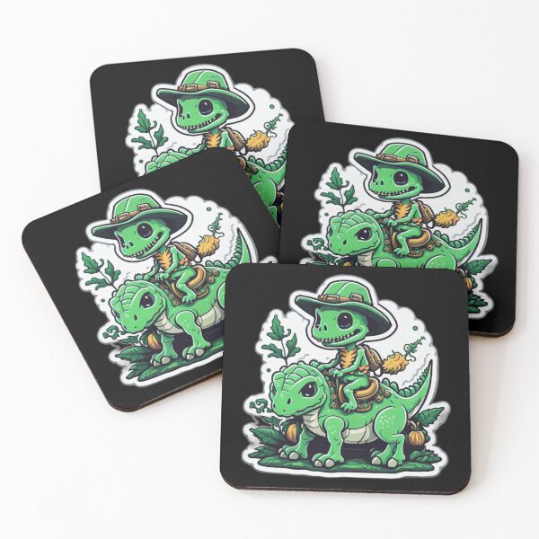 Item preview, Cute Skeleton Riding Green Dinosaur designed and sold by TrendyPalette.