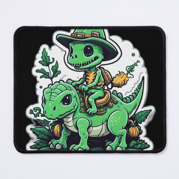 Item preview, Cute Skeleton Riding Green Dinosaur designed and sold by TrendyPalette.