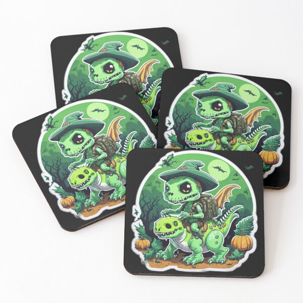 Item preview, Cute Skeleton Riding Green Dinosaur designed and sold by TrendyPalette.