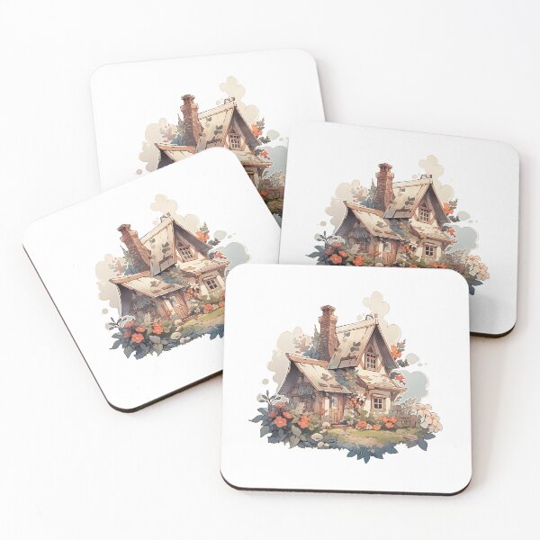 Item preview, Cute Cozy Cottage with Flowers in Cottagecore and Rustic Style designed and sold by CozyKawaiiArt.