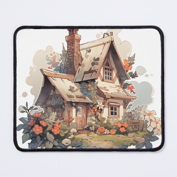 Item preview, Cute Cozy Cottage with Flowers in Cottagecore and Rustic Style designed and sold by CozyKawaiiArt.