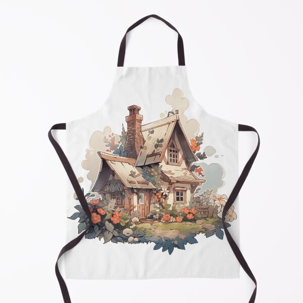 Item preview, Cute Cozy Cottage with Flowers in Cottagecore and Rustic Style designed and sold by CozyKawaiiArt.