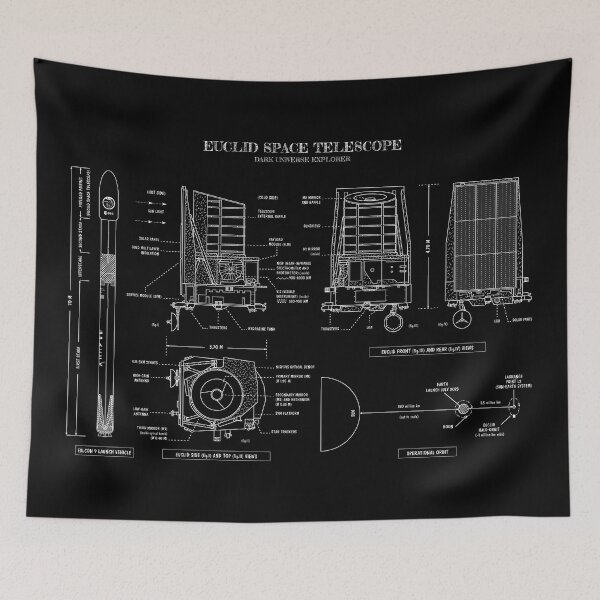Item preview, Euclid Space Telescope. Dark Universe Explorer (White Stencil - No Background) designed and sold by BGALAXY.