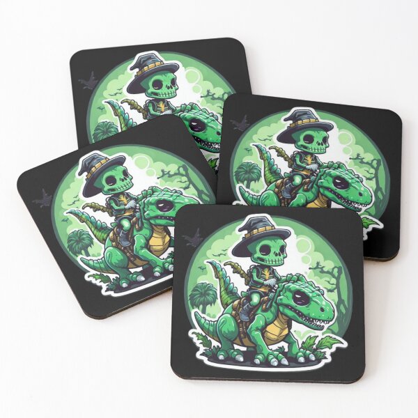 Item preview, Cute Skeleton Riding Green Dinosaur designed and sold by TrendyPalette.