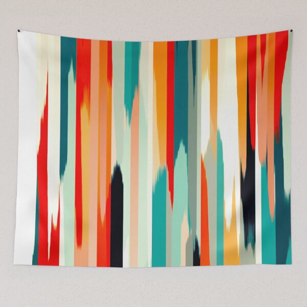 Item preview, Stripe Design -Creativity Salmon, aqua, peach, gray, white designed and sold by Highlandkings.