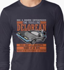 Doc E. Brown Time Travelling Delorean Long Sleeve T-Shirt