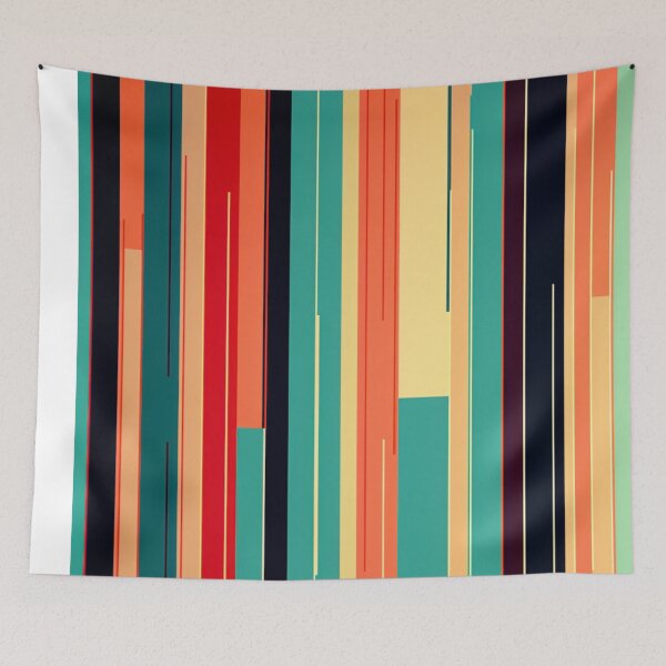 Item preview, Stripe Design -Exploration Teal, light blue, pink, peach, ivory designed and sold by Highlandkings.