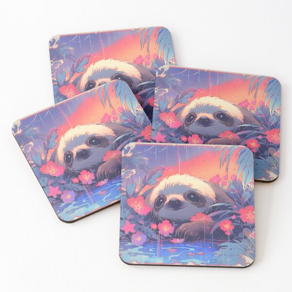 Item preview, Cute Sloth Retro Japanese Anime Style Illustration designed and sold by Master Ivan.