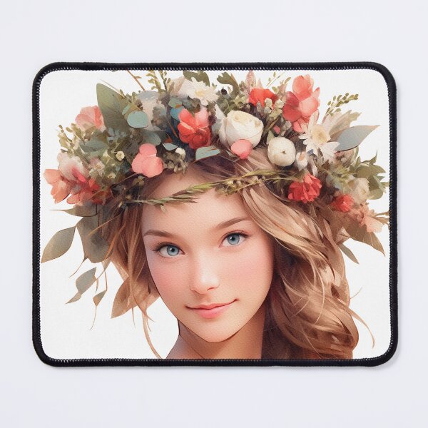 Item preview, Ukrainian beauty with floral wreath designed and sold by DariyaDell.