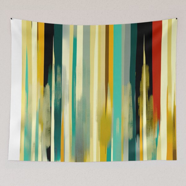 Item preview, Stripe Design -Elegance Teal, rust, cream, gray, gold 2 designed and sold by Highlandkings.