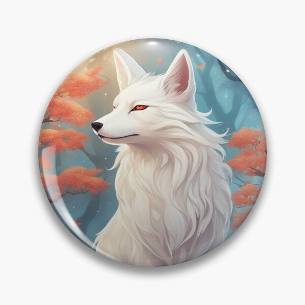 Item preview, Japanese folklore fox kitsune forest cherry blossom tree fantasy art designed and sold by Meena-tta.