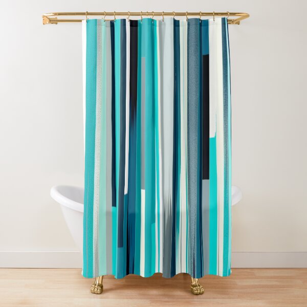 Item preview, Stripe Design -Splendor Turquoise, light blue, navy, white, silver 2 designed and sold by Highlandkings.