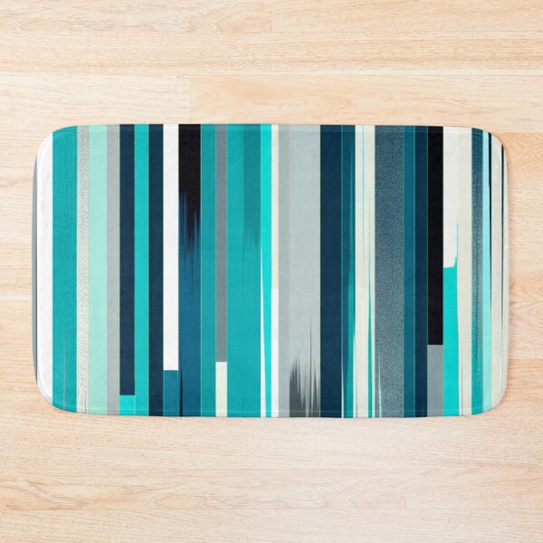 Item preview, Stripe Design -Splendor Turquoise, light blue, navy, white, silver 2 designed and sold by Highlandkings.
