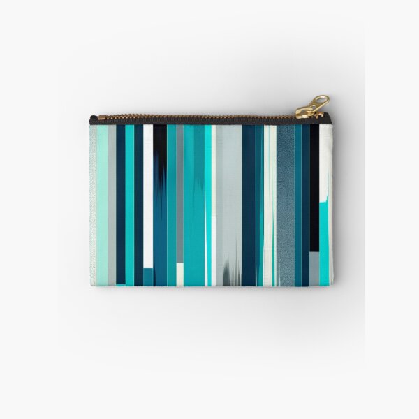 Item preview, Stripe Design -Splendor Turquoise, light blue, navy, white, silver 2 designed and sold by Highlandkings.