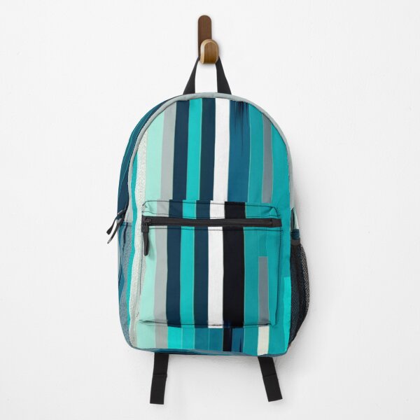 Item preview, Stripe Design -Splendor Turquoise, light blue, navy, white, silver 2 designed and sold by Highlandkings.