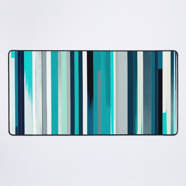 Item preview, Stripe Design -Splendor Turquoise, light blue, navy, white, silver 2 designed and sold by Highlandkings.