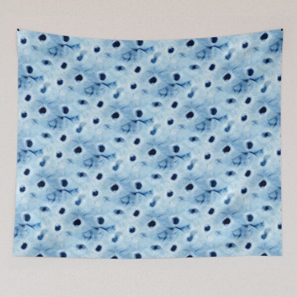 Item preview, Seamless tie-dye pattern of indigo color on white silk.  Shibori dyeing. designed and sold by lamarmarina.