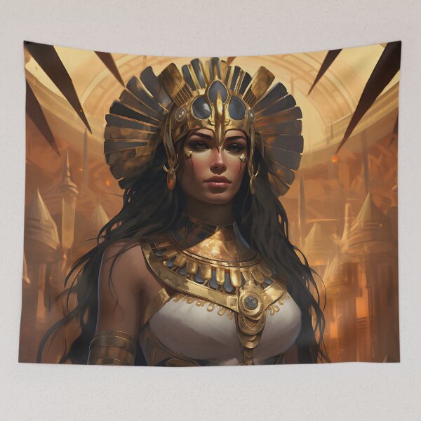 Item preview, Painting with a portrait of an ancient Egyptian pharaoh in the style of fantastic realism designed and sold by Pflugart.