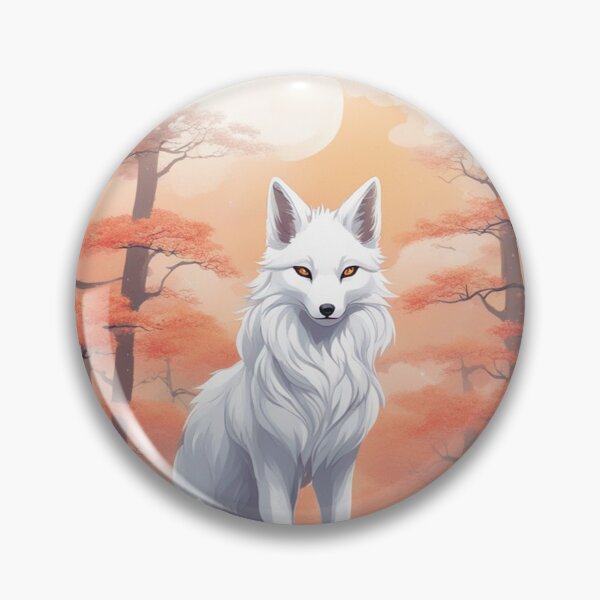 Item preview, Japanese folklore fox kitsune forest cherry blossom tree fantasy art designed and sold by Meena-tta.