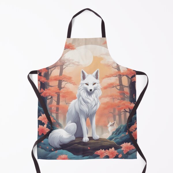 Item preview, Japanese folklore fox kitsune forest cherry blossom tree fantasy art designed and sold by Meena-tta.