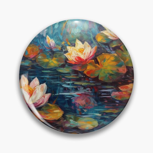 Item preview, : Water Lilies in Oil Brushstrokes designed and sold by artyfull.