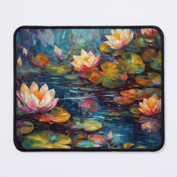 Item preview, : Water Lilies in Oil Brushstrokes designed and sold by artyfull.