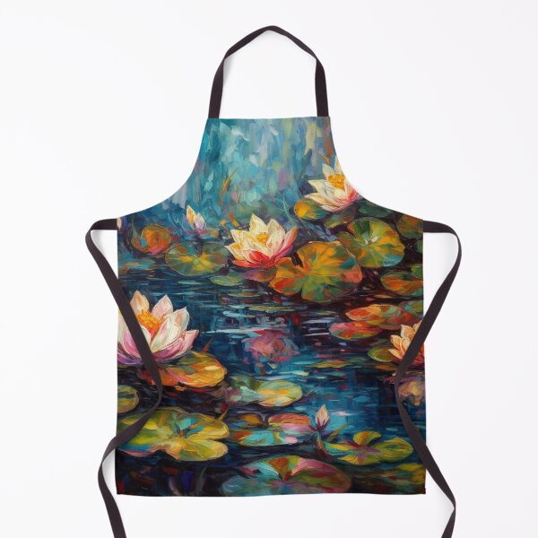 Item preview, : Water Lilies in Oil Brushstrokes designed and sold by artyfull.