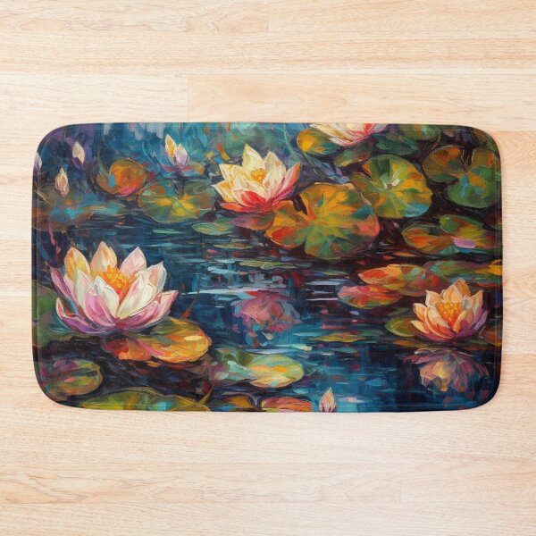 Item preview, : Water Lilies in Oil Brushstrokes designed and sold by artyfull.