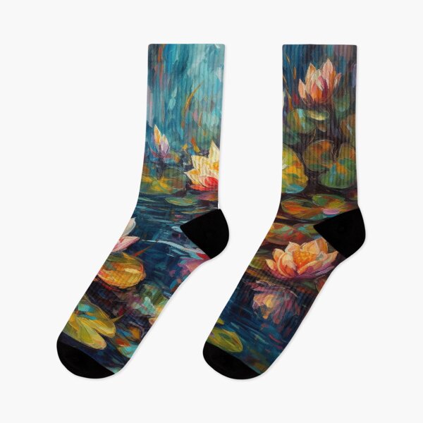 Item preview, : Water Lilies in Oil Brushstrokes designed and sold by artyfull.