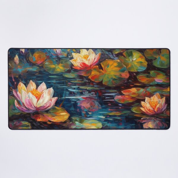 Item preview, : Water Lilies in Oil Brushstrokes designed and sold by artyfull.