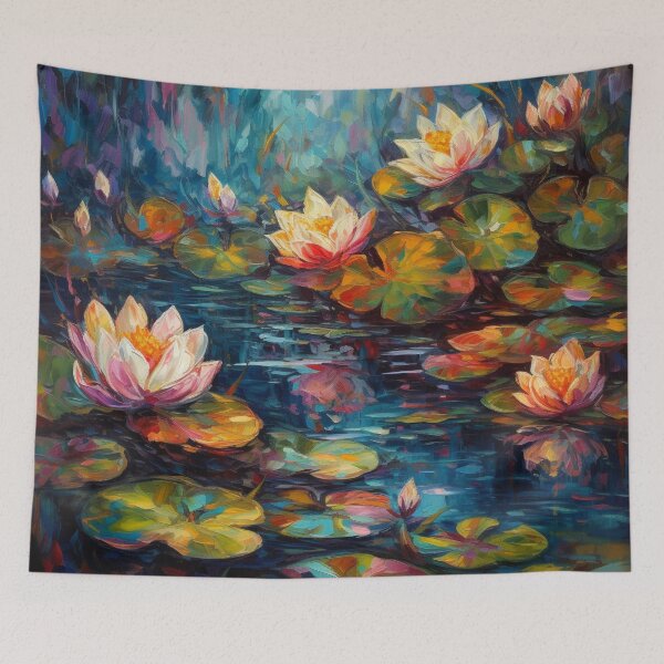 Item preview, : Water Lilies in Oil Brushstrokes designed and sold by artyfull.