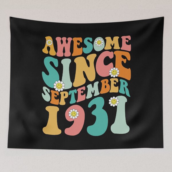 Item preview, Awesome Since September 1931 | Made In 1931 | Retro Groovy Birthday designed and sold by Christina-grich.