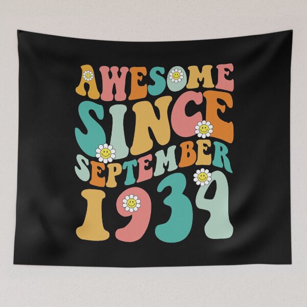 Item preview, Awesome Since September 1934 | Made In 1934 | Retro Groovy Birthday designed and sold by Christina-grich.