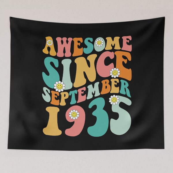 Item preview, Awesome Since September 1935 | Made In 1935 | Retro Groovy Birthday designed and sold by Christina-grich.