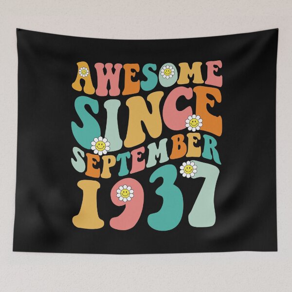 Item preview, Awesome Since September 1937 | Made In 1937 | Retro Groovy Birthday designed and sold by Christina-grich.