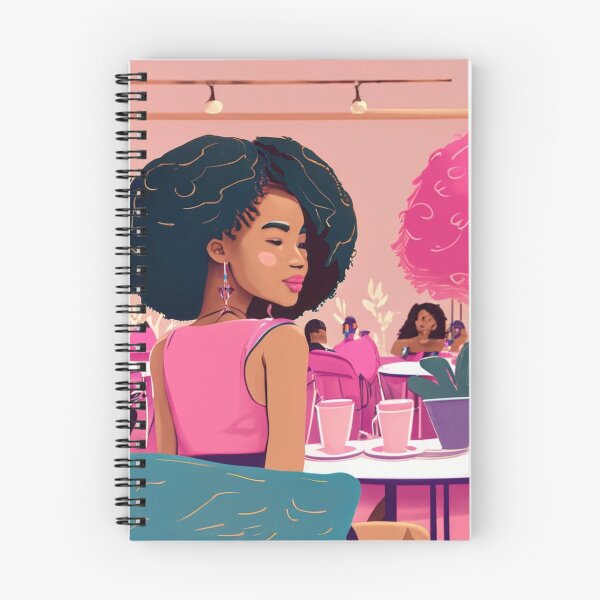 Item preview, Pink cafe and woman designed and sold by simaso.