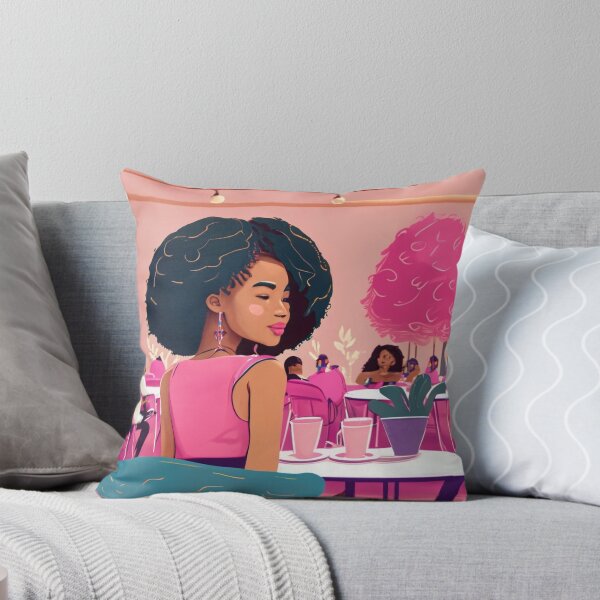 Item preview, Pink cafe and woman designed and sold by simaso.