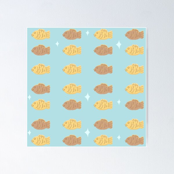 Item preview, Blue Cute Illustrated Fish design designed and sold by Featheryy.