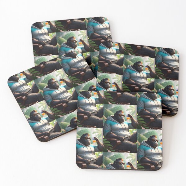 Item preview, cool gorilla having a cold drink designed and sold by Pelzi100.
