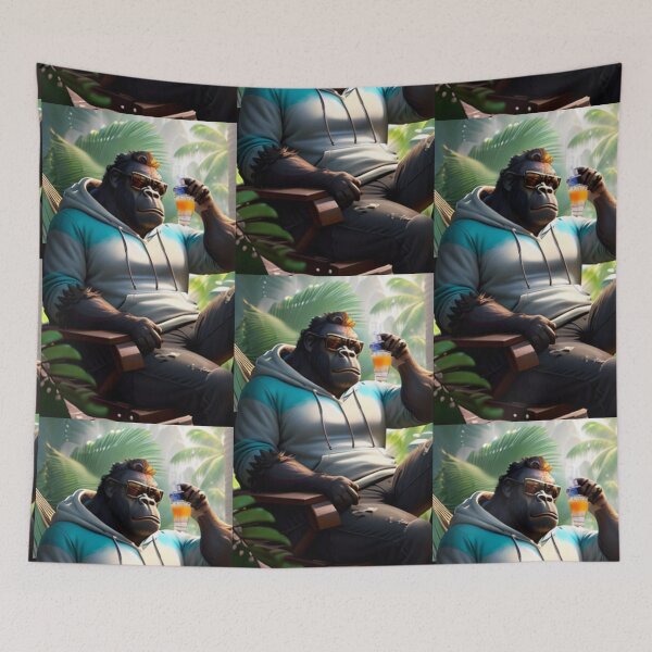 Item preview, cool gorilla having a cold drink designed and sold by Pelzi100.
