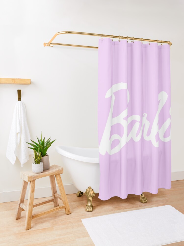 Disover Barbie - White & Pink logo  Shower Curtain