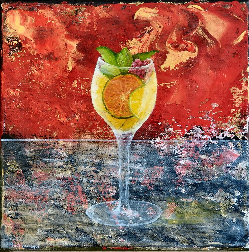 "A refreshing exotic fruit drink painting" by sanntta82 Redbubble