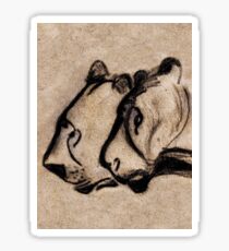 two chauvet cave lions - vertical version Sticker
