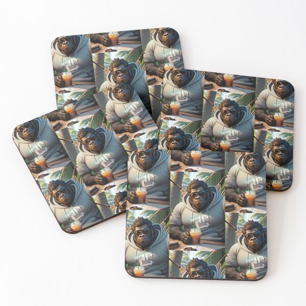 Item preview, a cool gorilla having a cold drink designed and sold by Pelzi100.