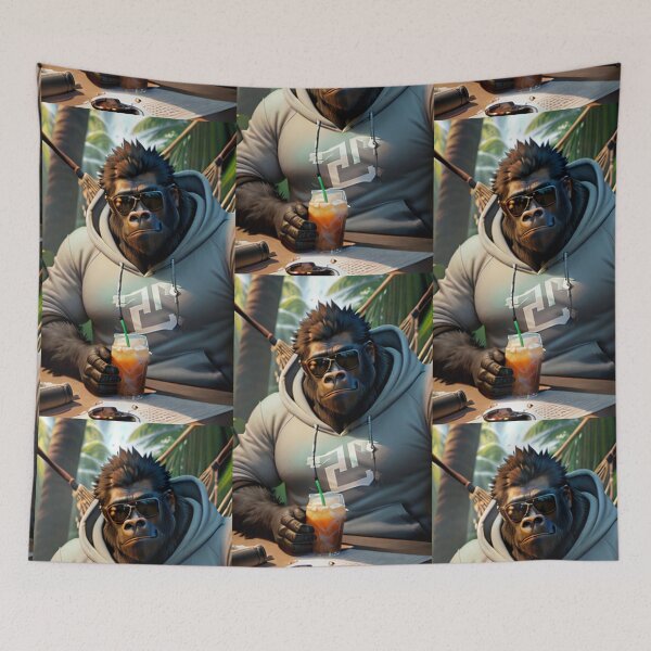 Item preview, a cool gorilla having a cold drink designed and sold by Pelzi100.