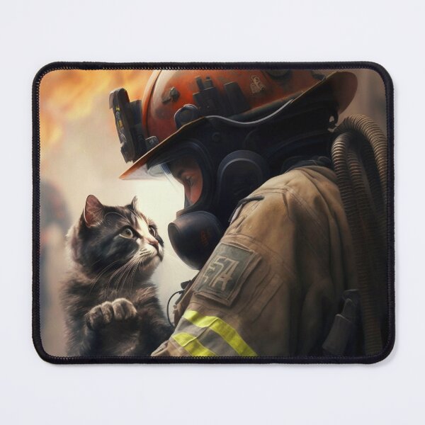 Item preview, cat and firefighter designed and sold by sheldon0701.